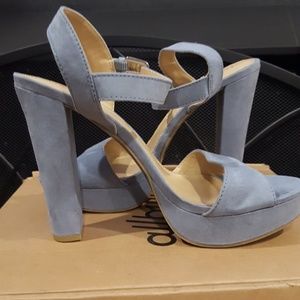 Stylish Blue High Heel Sandals